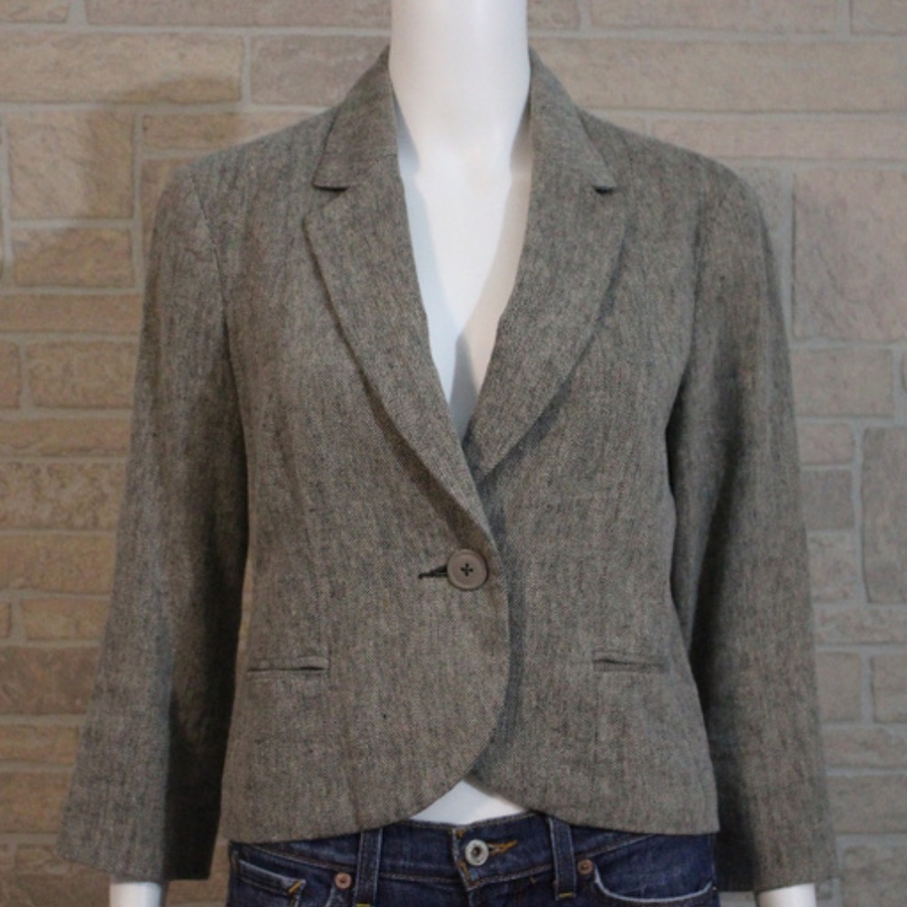Tabitha Tweed 3/4 sleeve 1 Button Blazer Jacket 6